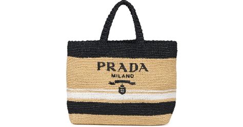 black prada raffia bag